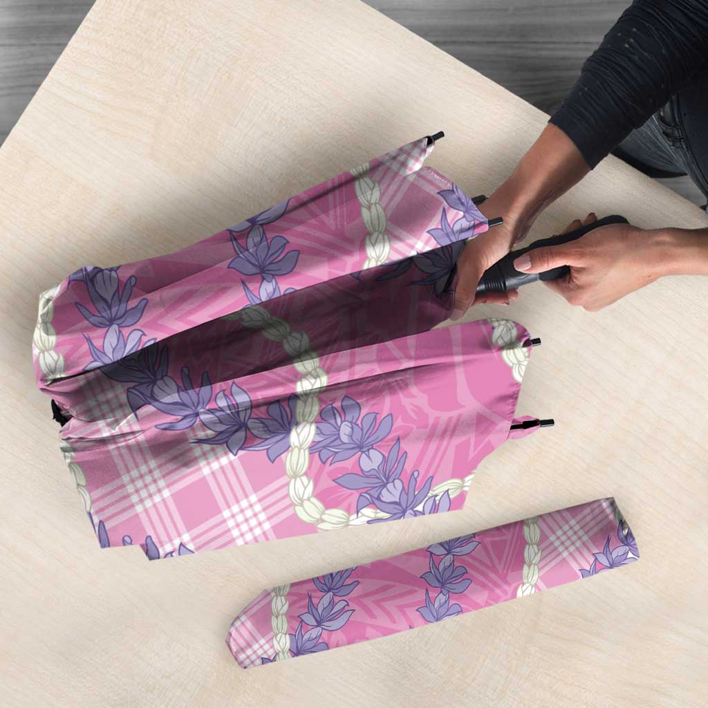 Pink Hawaii Palaka Honohono Pikake Umbrella Hawaiian Orchid Lei Polynesian Pattern - Polynesian Pride