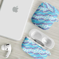 Blue Hawaii Palaka Honohono Pikake AirPods Case Hawaiian Orchid Lei Polynesian Pattern - Polynesian Pride