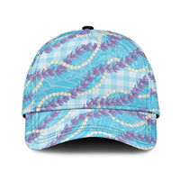 Blue Hawaii Palaka Honohono Pikake Classic Cap Hawaiian Orchid Lei Polynesian Pattern - Polynesian Pride