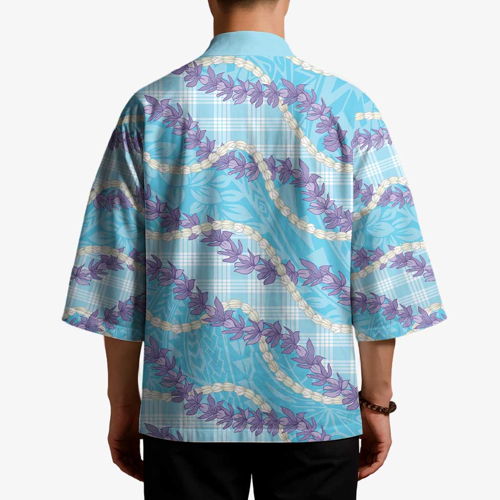 Blue Hawaii Palaka Honohono Pikake Kimono Hawaiian Orchid Lei Polynesian Pattern - Polynesian Pride