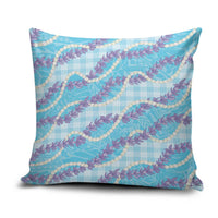 Blue Hawaii Palaka Honohono Pikake Pillow Cover Hawaiian Orchid Lei Polynesian Pattern - Polynesian Pride