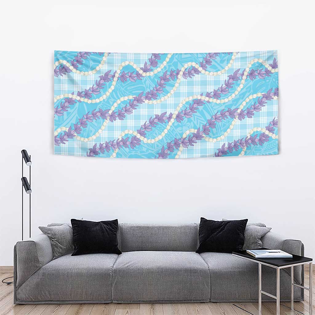 Blue Hawaii Palaka Honohono Pikake Tapestry Hawaiian Orchid Lei Polynesian Pattern - Polynesian Pride