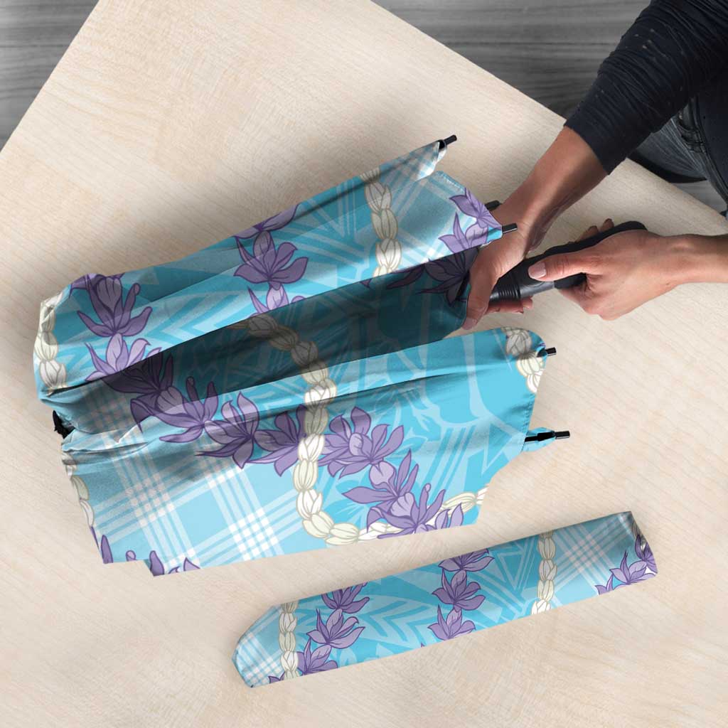 Blue Hawaii Palaka Honohono Pikake Umbrella Hawaiian Orchid Lei Polynesian Pattern - Polynesian Pride