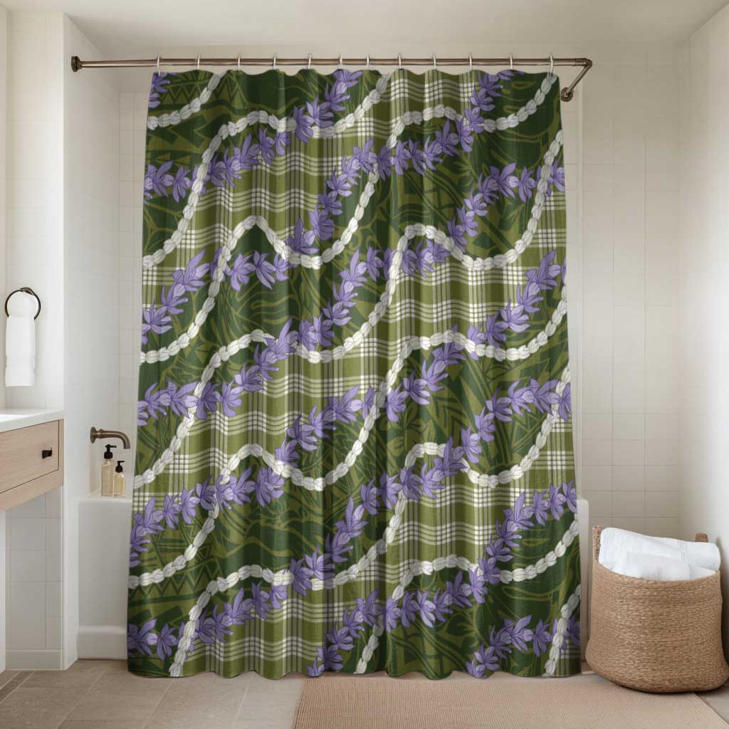 Green Hawaii Palaka Honohono Pikake Bathroom Set Hawaiian Orchid Lei Polynesian Pattern - Polynesian Pride