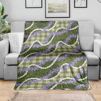 Green Hawaii Palaka Honohono Pikake Blanket Hawaiian Orchid Lei Polynesian Pattern - Polynesian Pride