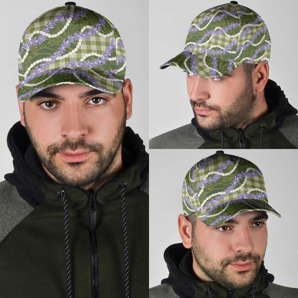 Green Hawaii Palaka Honohono Pikake Classic Cap Hawaiian Orchid Lei Polynesian Pattern - Polynesian Pride