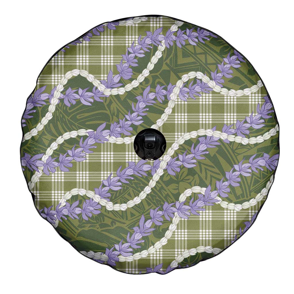 Green Hawaii Palaka Honohono Pikake Spare Tire Cover Hawaiian Orchid Lei Polynesian Pattern - Polynesian Pride