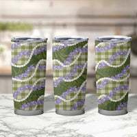 Green Hawaii Palaka Honohono Pikake Tumbler Cup Hawaiian Orchid Lei Polynesian Pattern - Polynesian Pride