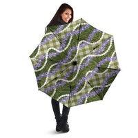 Green Hawaii Palaka Honohono Pikake Umbrella Hawaiian Orchid Lei Polynesian Pattern - Polynesian Pride