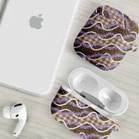 Brown Hawaii Palaka Honohono Pikake AirPods Case Hawaiian Orchid Lei Polynesian Pattern - Polynesian Pride
