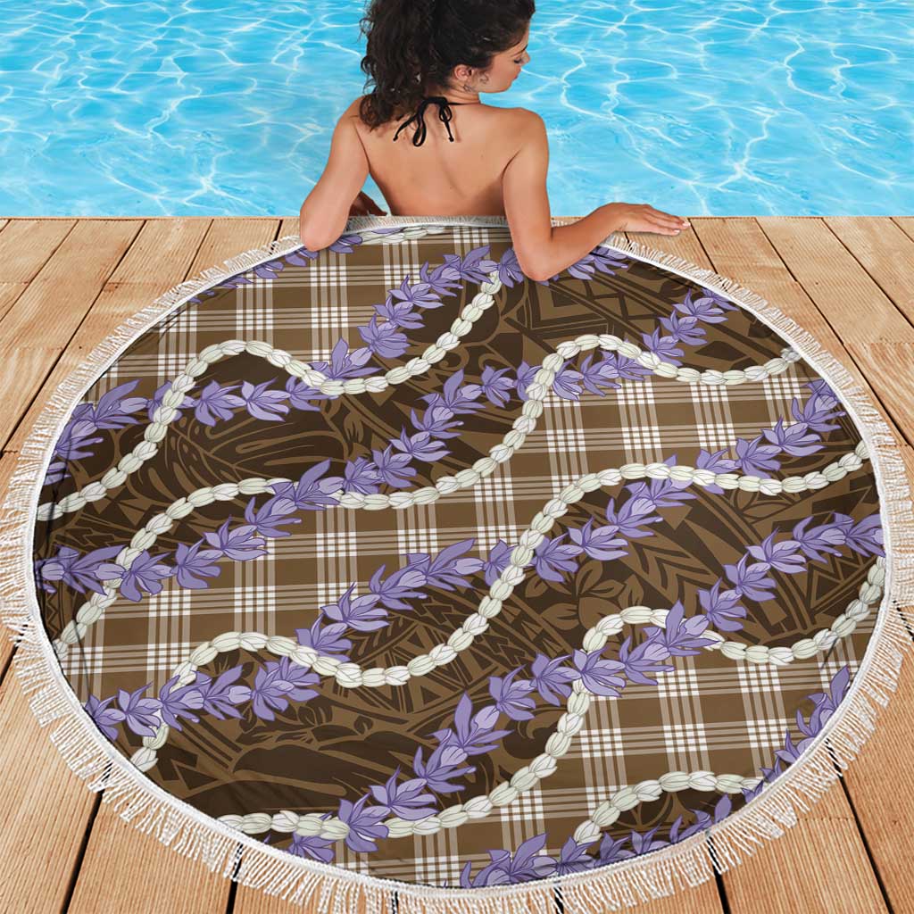 Brown Hawaii Palaka Honohono Pikake Beach Blanket Hawaiian Orchid Lei Polynesian Pattern - Polynesian Pride