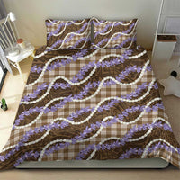 Brown Hawaii Palaka Honohono Pikake Bedding Set Hawaiian Orchid Lei Polynesian Pattern - Polynesian Pride