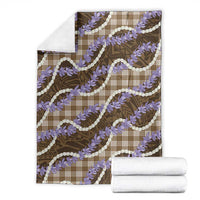 Brown Hawaii Palaka Honohono Pikake Blanket Hawaiian Orchid Lei Polynesian Pattern - Polynesian Pride