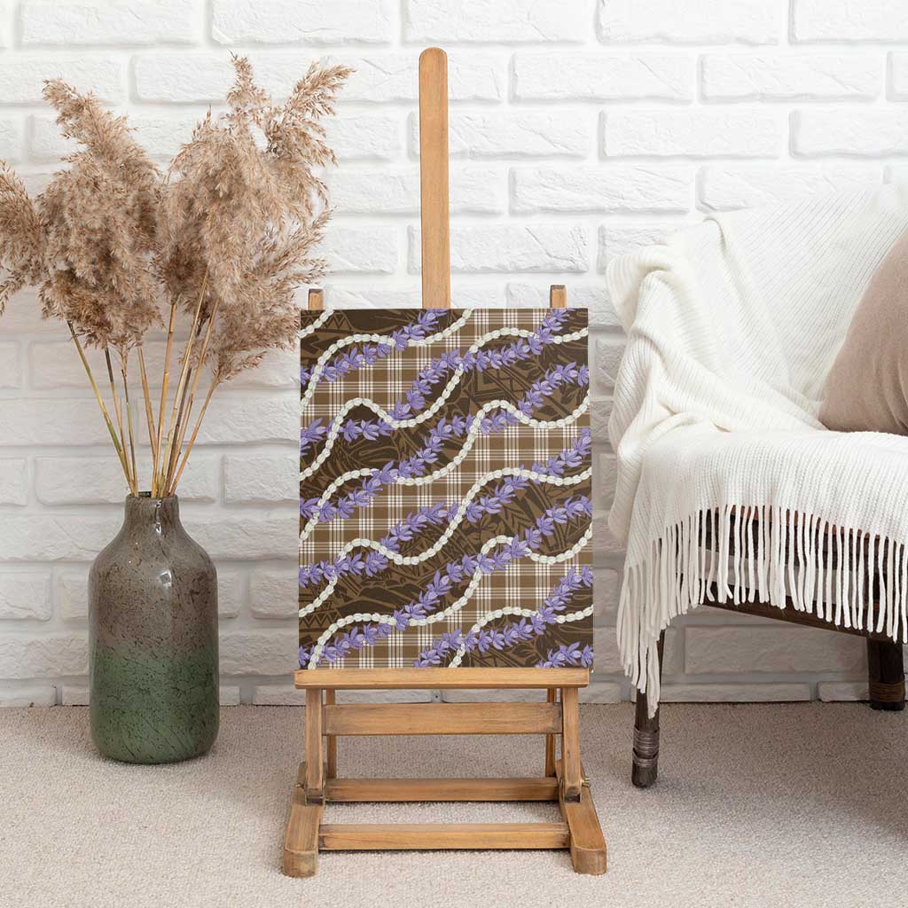 Brown Hawaii Palaka Honohono Pikake Canvas Wall Art Hawaiian Orchid Lei Polynesian Pattern - Polynesian Pride