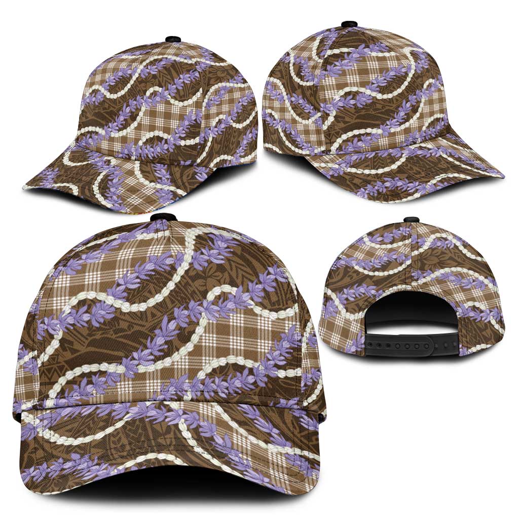Brown Hawaii Palaka Honohono Pikake Classic Cap Hawaiian Orchid Lei Polynesian Pattern - Polynesian Pride