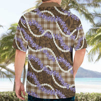 Brown Hawaii Palaka Honohono Pikake Hawaiian Shirt Hawaiian Orchid Lei Polynesian Pattern - Polynesian Pride