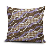 Brown Hawaii Palaka Honohono Pikake Pillow Cover Hawaiian Orchid Lei Polynesian Pattern - Polynesian Pride