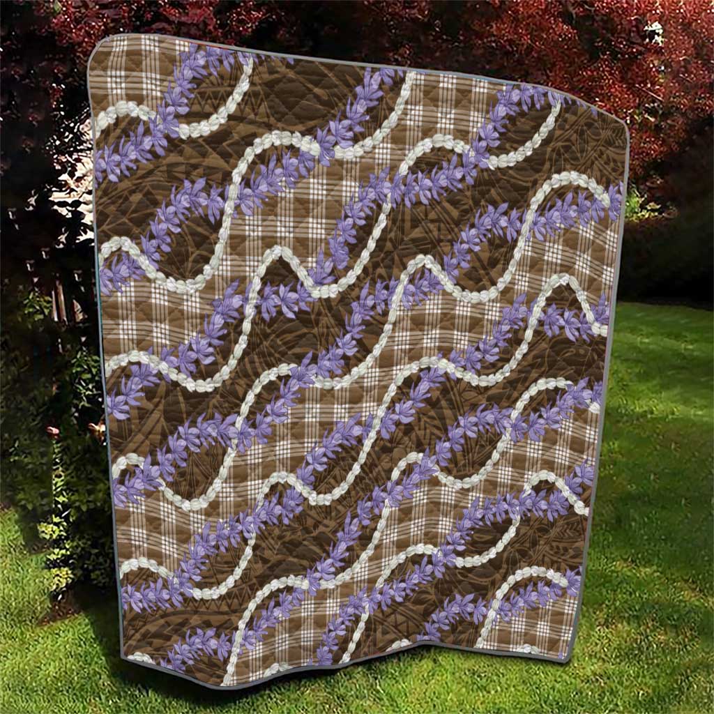Brown Hawaii Palaka Honohono Pikake Quilt Hawaiian Orchid Lei Polynesian Pattern - Polynesian Pride