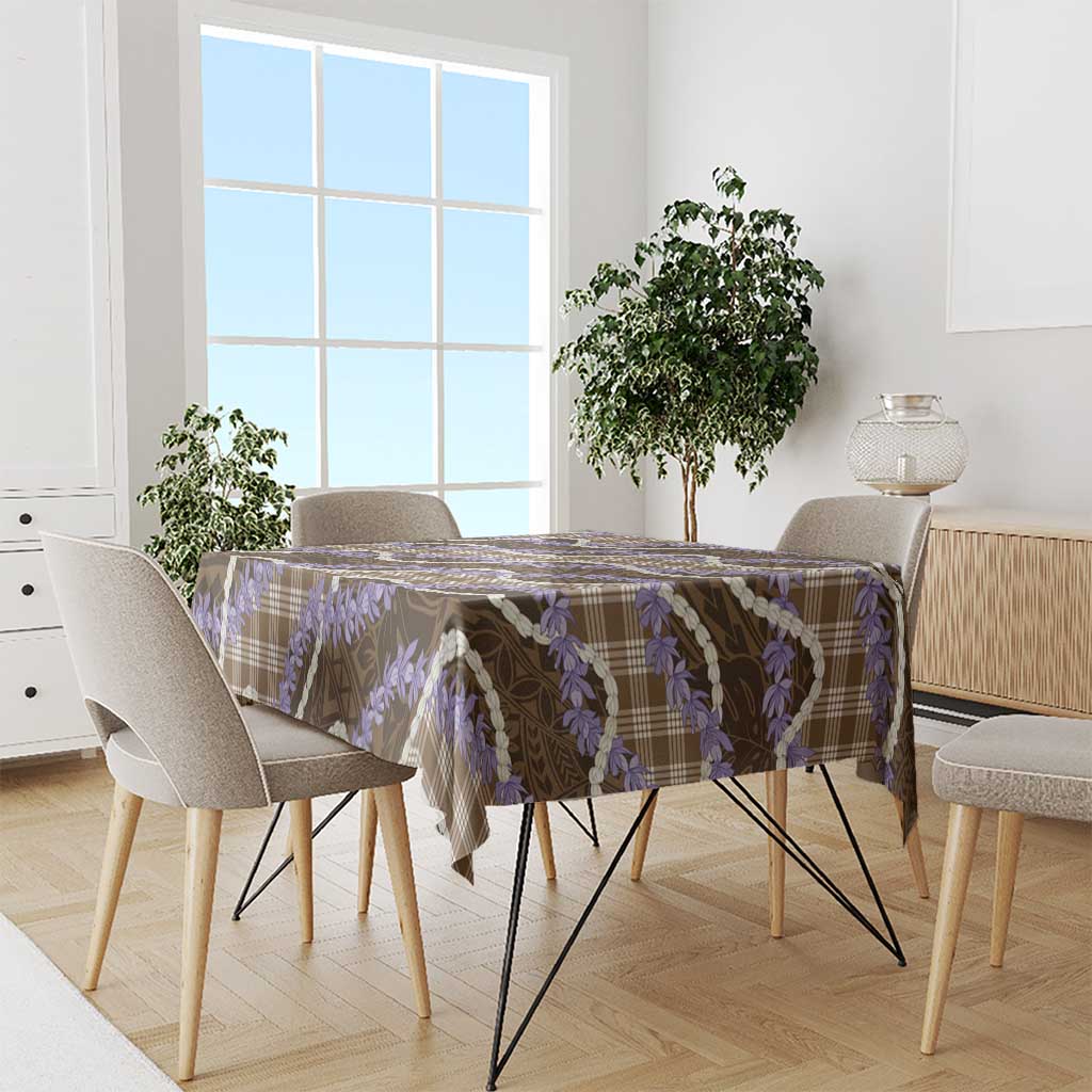 Brown Hawaii Palaka Honohono Pikake Tablecloth Hawaiian Orchid Lei Polynesian Pattern - Polynesian Pride