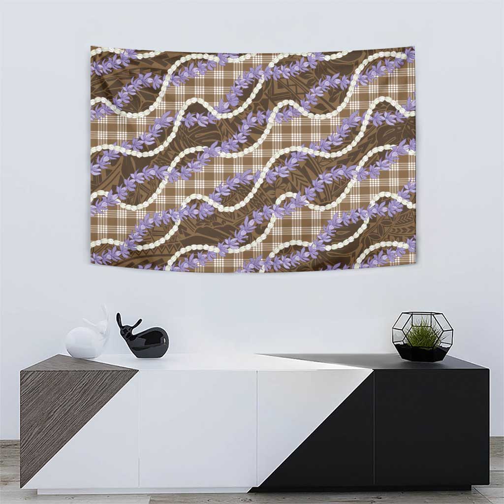 Brown Hawaii Palaka Honohono Pikake Tapestry Hawaiian Orchid Lei Polynesian Pattern - Polynesian Pride