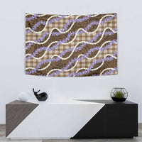 Brown Hawaii Palaka Honohono Pikake Tapestry Hawaiian Orchid Lei Polynesian Pattern - Polynesian Pride