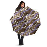 Brown Hawaii Palaka Honohono Pikake Umbrella Hawaiian Orchid Lei Polynesian Pattern - Polynesian Pride
