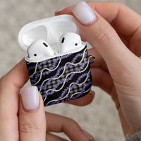 Black Hawaii Palaka Honohono Pikake AirPods Case Hawaiian Orchid Lei Polynesian Pattern - Polynesian Pride