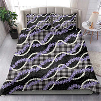 Black Hawaii Palaka Honohono Pikake Bedding Set Hawaiian Orchid Lei Polynesian Pattern - Polynesian Pride