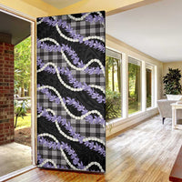 Black Hawaii Palaka Honohono Pikake Door Cover Hawaiian Orchid Lei Polynesian Pattern - Polynesian Pride