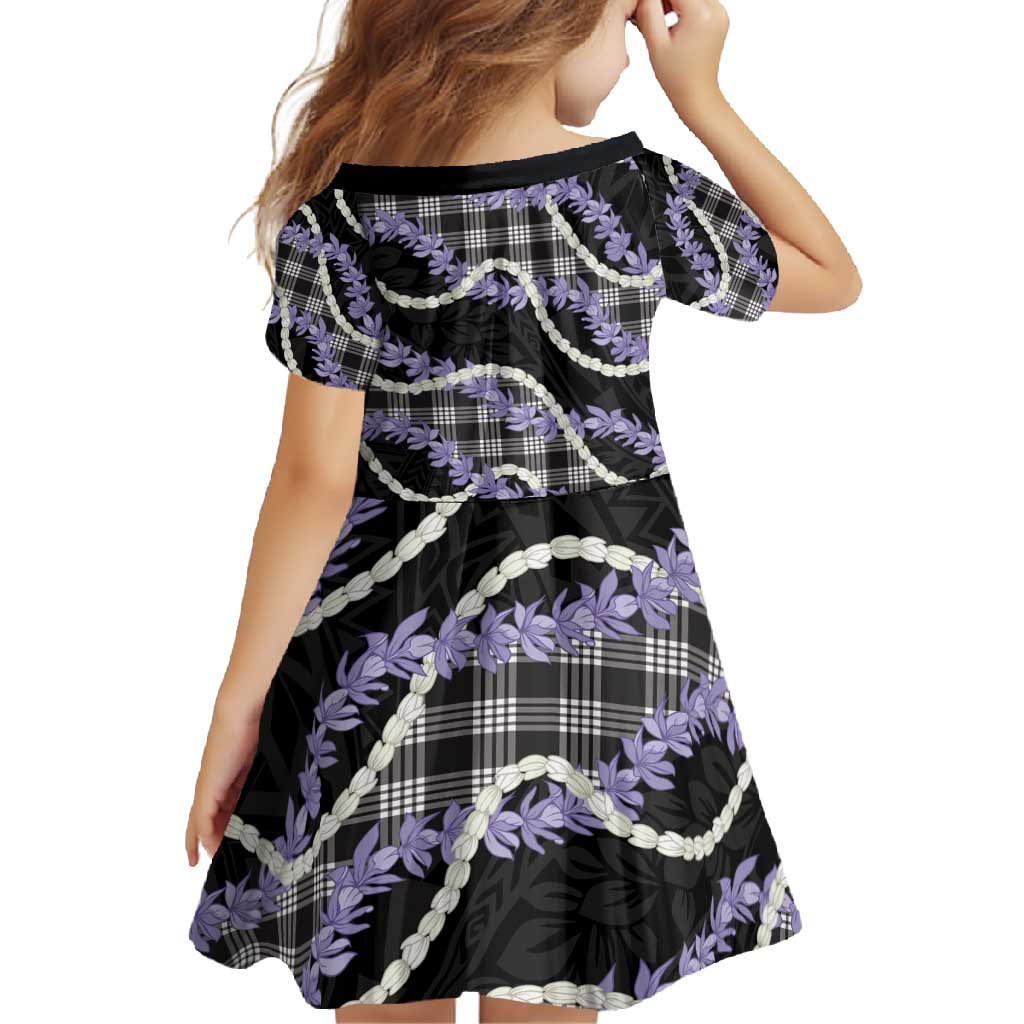 Black Hawaii Palaka Honohono Pikake Family Matching Long Sleeve Bodycon Dress and Hawaiian Shirt Hawaiian Orchid Lei Polynesian Pattern - Polynesian Pride