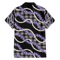 Black Hawaii Palaka Honohono Pikake Family Matching Off The Shoulder Long Sleeve Dress and Hawaiian Shirt Hawaiian Orchid Lei Polynesian Pattern - Polynesian Pride