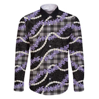 Black Hawaii Palaka Honohono Pikake Family Matching Puletasi and Hawaiian Shirt Hawaiian Orchid Lei Polynesian Pattern - Polynesian Pride