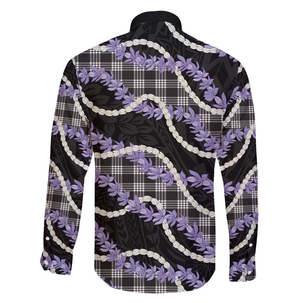 Black Hawaii Palaka Honohono Pikake Family Matching Puletasi and Hawaiian Shirt Hawaiian Orchid Lei Polynesian Pattern - Polynesian Pride