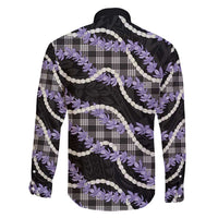 Black Hawaii Palaka Honohono Pikake Family Matching Summer Maxi Dress and Hawaiian Shirt Hawaiian Orchid Lei Polynesian Pattern - Polynesian Pride