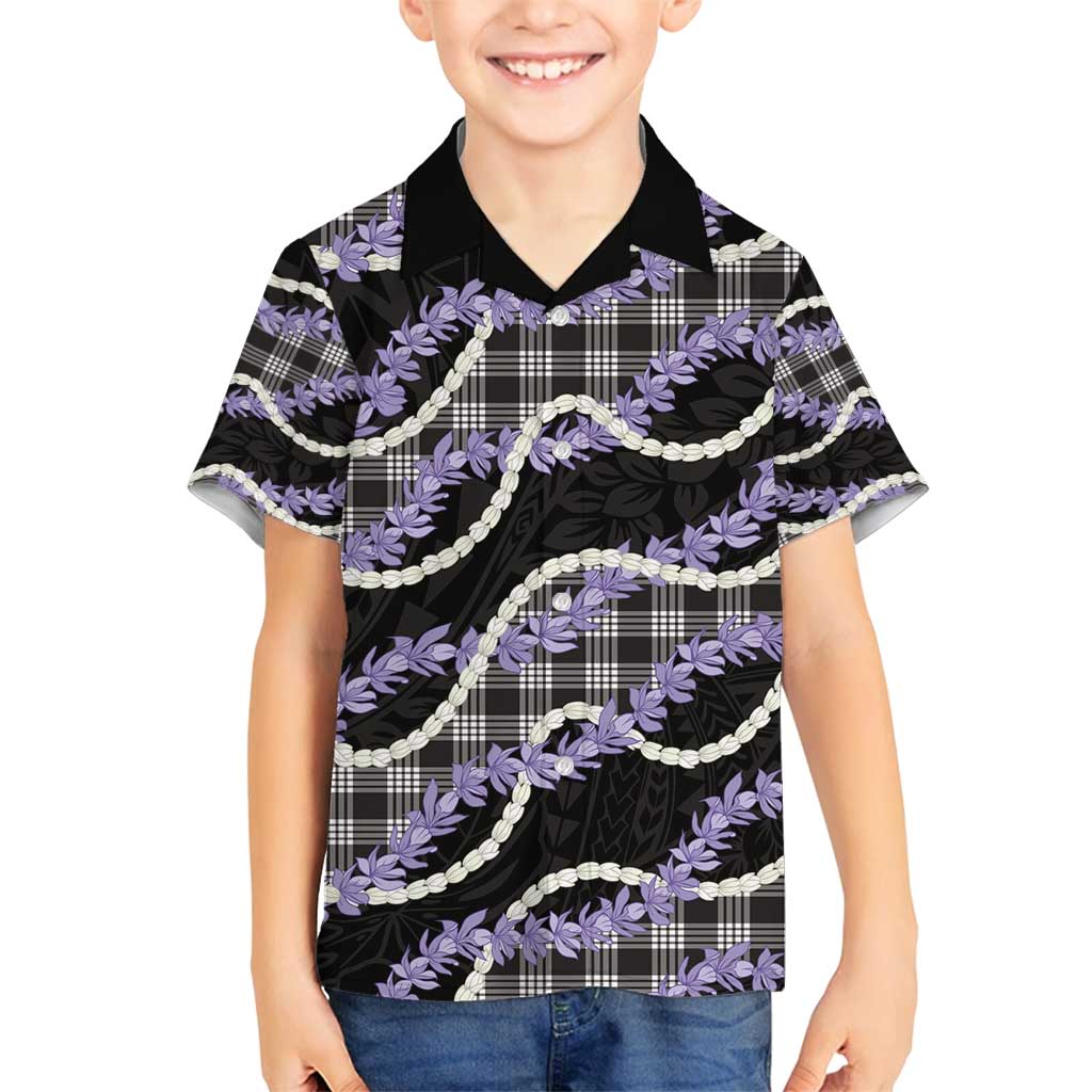 Black Hawaii Palaka Honohono Pikake Family Matching Summer Maxi Dress and Hawaiian Shirt Hawaiian Orchid Lei Polynesian Pattern - Polynesian Pride