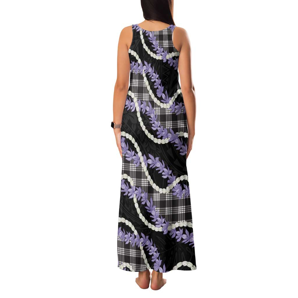 Black Hawaii Palaka Honohono Pikake Family Matching Tank Maxi Dress and Hawaiian Shirt Hawaiian Orchid Lei Polynesian Pattern - Polynesian Pride
