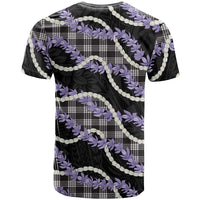 Black Hawaii Palaka Honohono Pikake T Shirt Hawaiian Orchid Lei Polynesian Pattern - Polynesian Pride