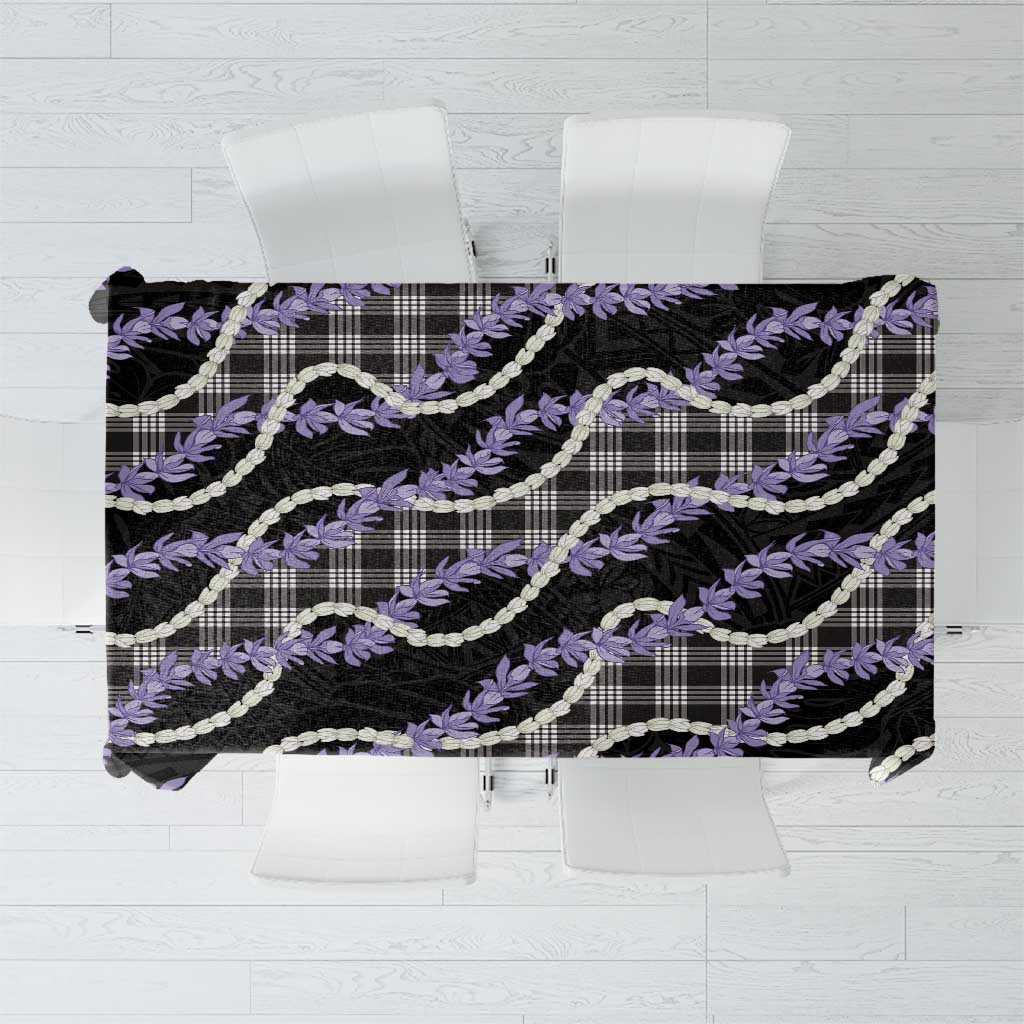 Black Hawaii Palaka Honohono Pikake Tablecloth Hawaiian Orchid Lei Polynesian Pattern - Polynesian Pride