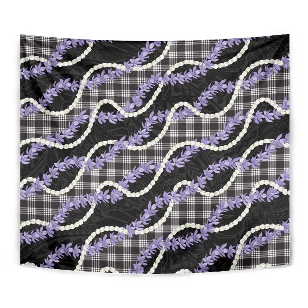 Black Hawaii Palaka Honohono Pikake Tapestry Hawaiian Orchid Lei Polynesian Pattern - Polynesian Pride