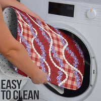 Red Hawaii Palaka Honohono Pikake Bathroom Set Hawaiian Orchid Lei Polynesian Pattern - Polynesian Pride