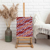 Red Hawaii Palaka Honohono Pikake Canvas Wall Art Hawaiian Orchid Lei Polynesian Pattern - Polynesian Pride