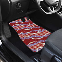 Red Hawaii Palaka Honohono Pikake Car Mats Hawaiian Orchid Lei Polynesian Pattern - Polynesian Pride