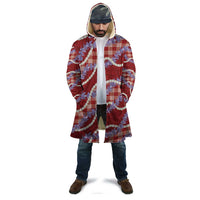 Red Hawaii Palaka Honohono Pikake Cloak Hawaiian Orchid Lei Polynesian Pattern - Polynesian Pride