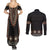 Bula Fiji Dashiki Vintage Fijian Masi Tapa Pattern Couples Matching Summer Maxi Dress and Long Sleeve Button Shirt LT14 - Polynesian Pride