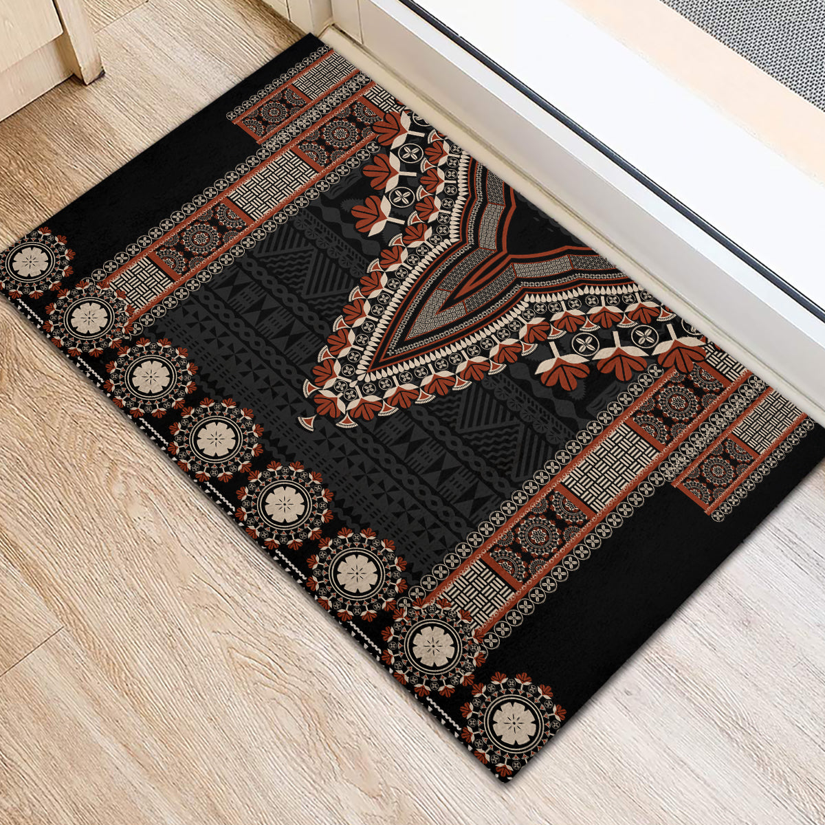Bula Fiji Dashiki Vintage Fijian Masi Tapa Pattern Rubber Doormat LT14 - Polynesian Pride