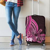 Pink Polynesia Easter Day Luggage Cover Eggs With Bunny Polynesian Pattern