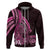 Pink Polynesia Easter Day Zip Hoodie Eggs With Bunny Polynesian Pattern
