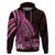 Pink Polynesia Easter Day Zip Hoodie Eggs With Bunny Polynesian Pattern