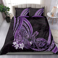 Purple Polynesia Easter Day Bedding Set Eggs With Bunny Polynesian Pattern