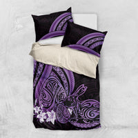 Purple Polynesia Easter Day Bedding Set Eggs With Bunny Polynesian Pattern